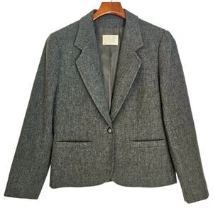 Pendleton Vintage Gray Wool Preppy Academia Blazer Jacket